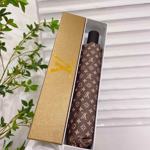 LV Monogram Confidential Folding Umbrella Brown