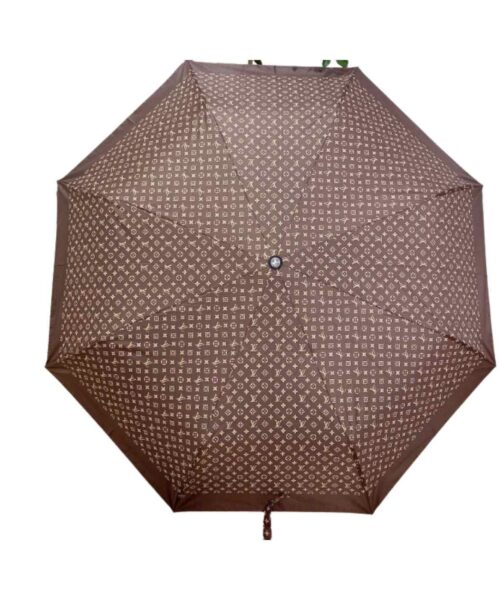 LV Monogram Confidential Folding Umbrella Brown