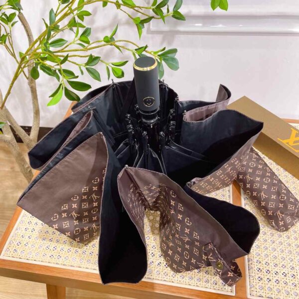 LV Monogram Confidential Folding Umbrella Brown