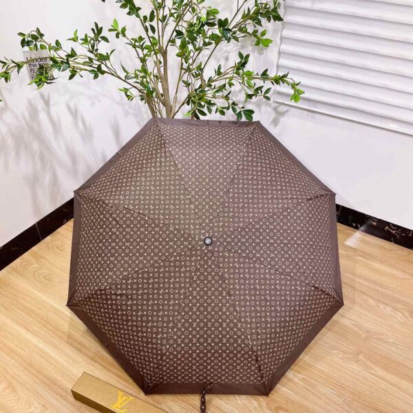 LV Monogram Confidential Folding Umbrella Brown
