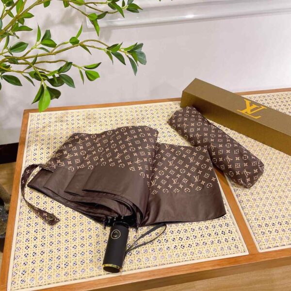 LV Monogram Confidential Folding Umbrella Brown