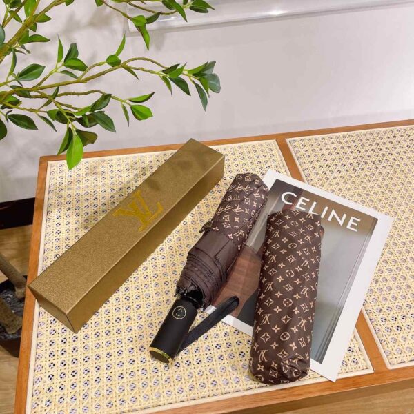 LV Monogram Confidential Folding Umbrella Brown