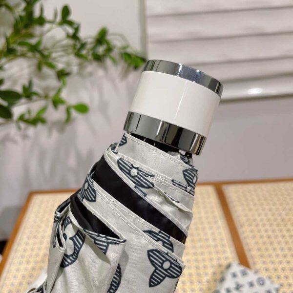LV Monogram Confidential Folding Umbrella White