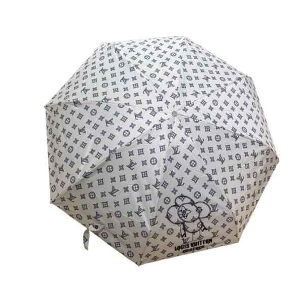 LV Monogram Confidential Folding Umbrella White