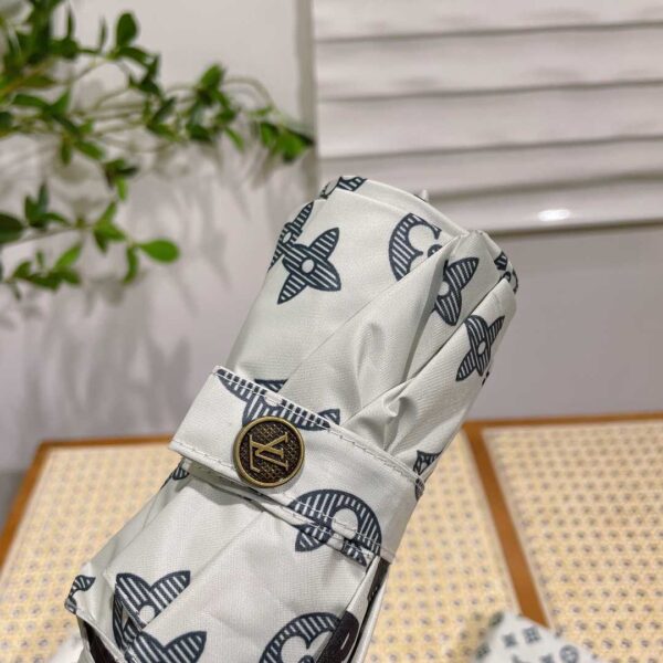LV Monogram Confidential Folding Umbrella White
