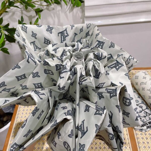 LV Monogram Confidential Folding Umbrella White