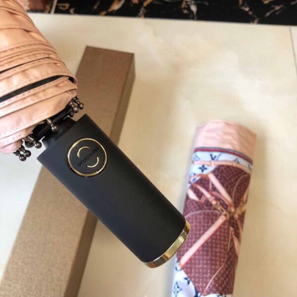 LV Monogram Confidential Folding Umbrella White And Brown