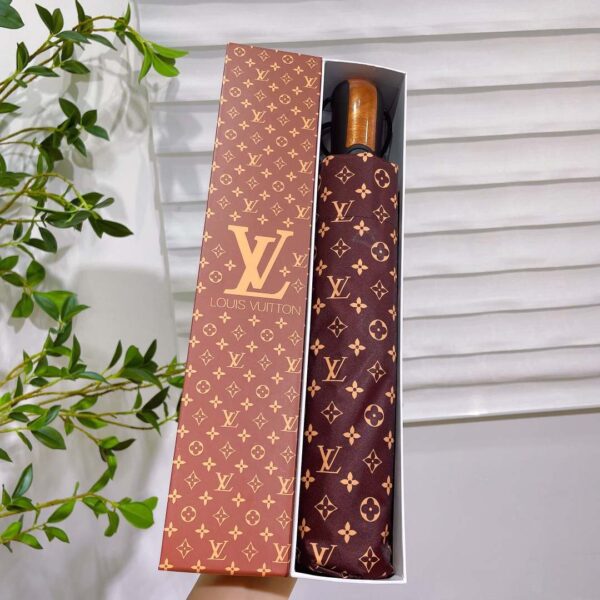 LV Monogram Folding Umbrella Brown