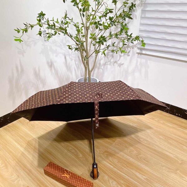 LV Monogram Folding Umbrella Brown