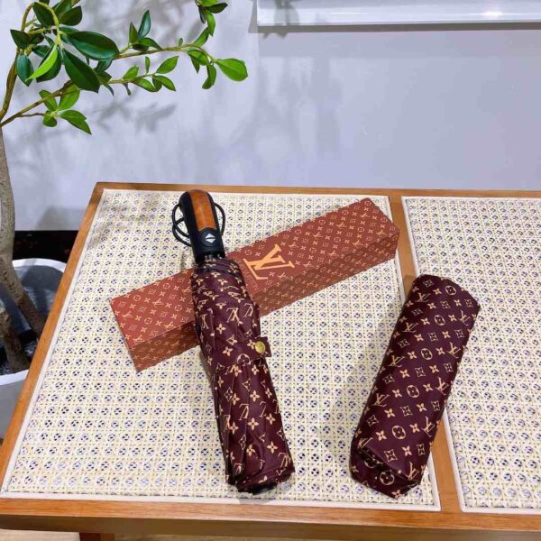 LV Monogram Folding Umbrella Brown