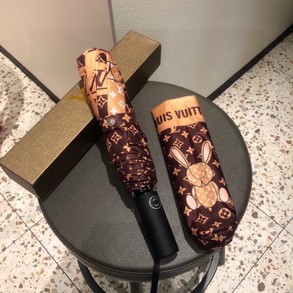 LV Monogram In Precious Rabbit Folding Umbrella Brown