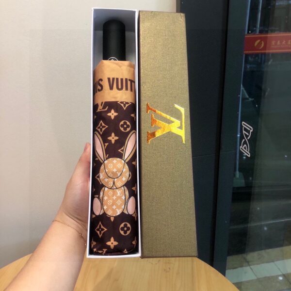 LV Monogram In Precious Rabbit Folding Umbrella Brown