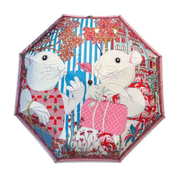 LV Monogram In Precious Rabbit Folding Umbrella Multicolor