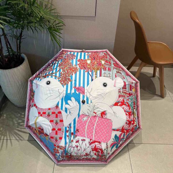 LV Monogram In Precious Rabbit Folding Umbrella Multicolor