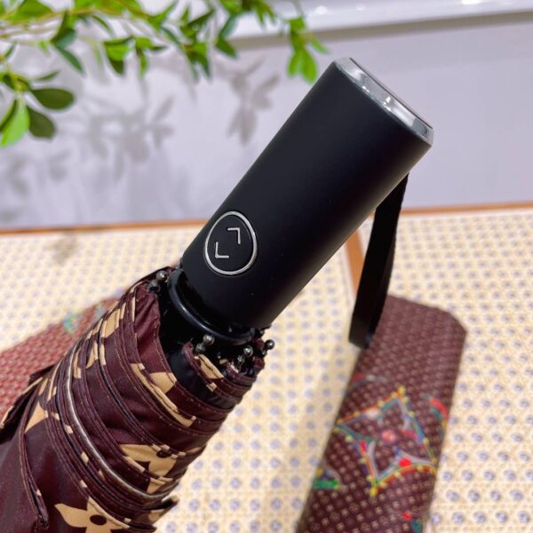 LV Monogram In the Middle Folding Umbrella Brown