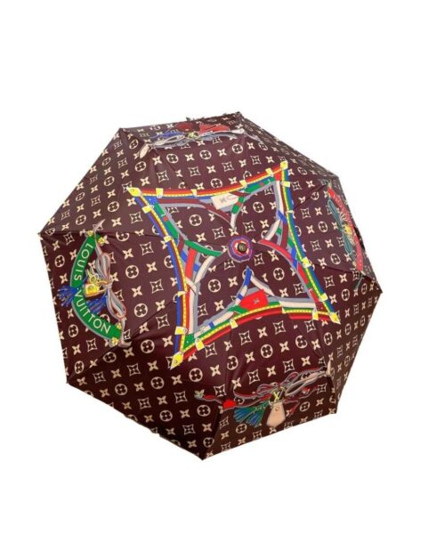 LV Monogram In the Middle Folding Umbrella Brown