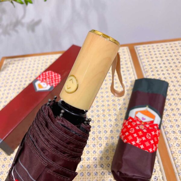 LV Monogram Letter Folding Umbrella Black