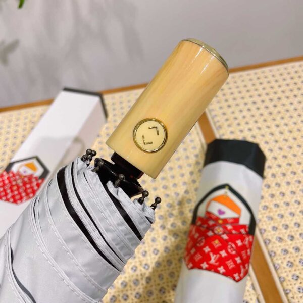 LV Monogram Letter Folding Umbrella White