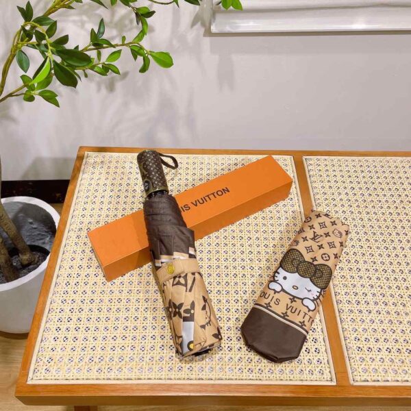 LV Monogram With Hello Kitty Folding Umbrella Beige