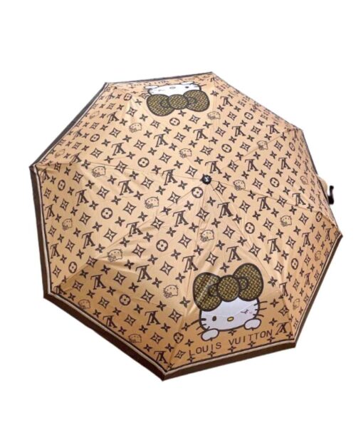 LV Monogram With Hello Kitty Folding Umbrella Beige