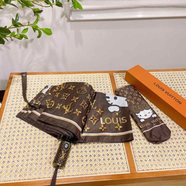 LV Monogram With Hello Kitty Folding Umbrella Brown
