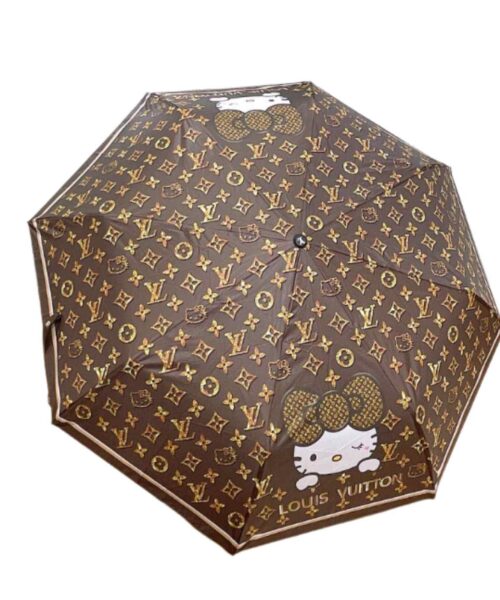 LV Monogram With Hello Kitty Folding Umbrella Brown