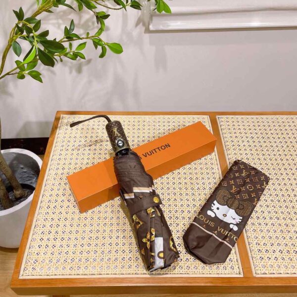 LV Monogram With Hello Kitty Folding Umbrella Brown