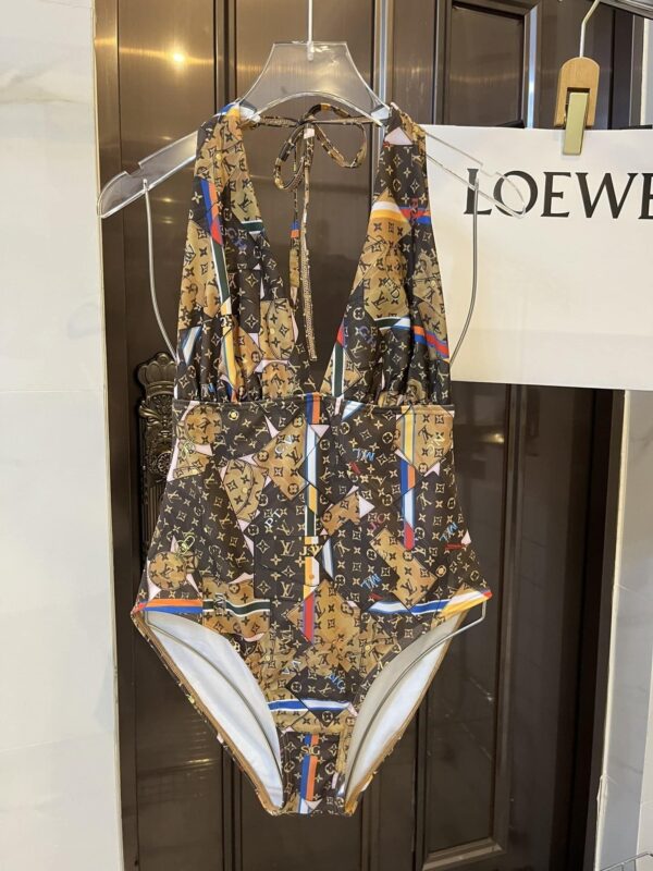 LV One-Piece Swimsuit Brown For Women