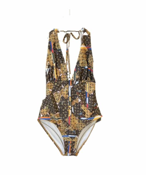 LV One-Piece Swimsuit Brown For Women
