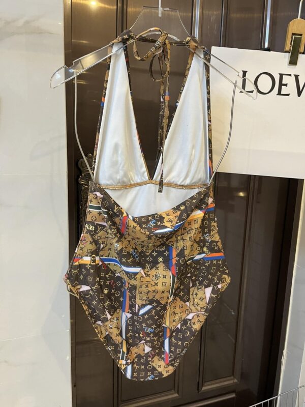 LV One-Piece Swimsuit Brown For Women