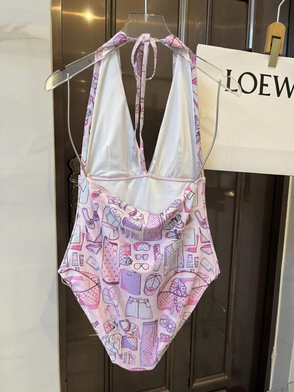 LV One-Piece Swimsuit Pink For Women