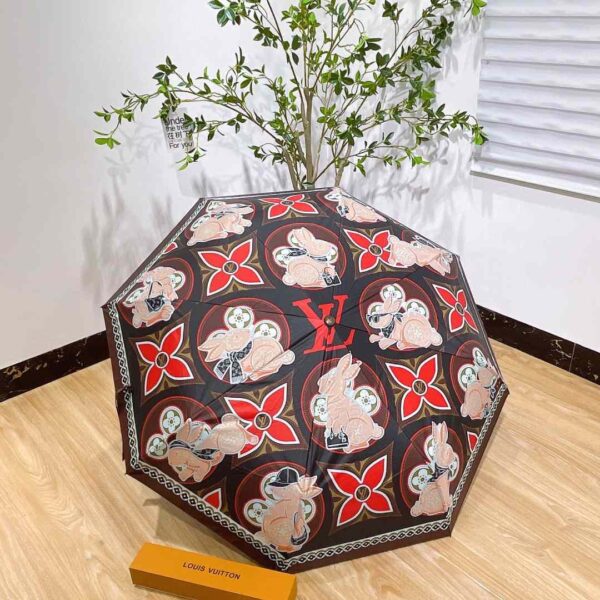 LV Precious Rabbit Folding Umbrella Brown
