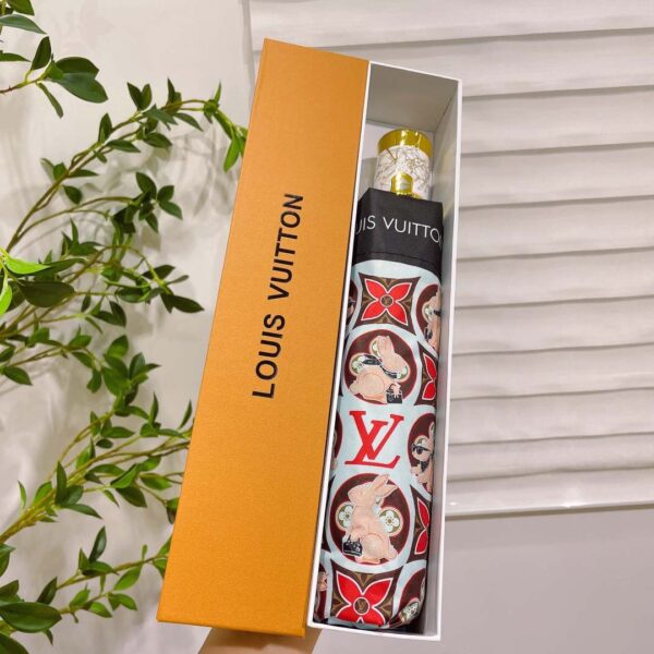 LV Precious Rabbit Folding Umbrella White