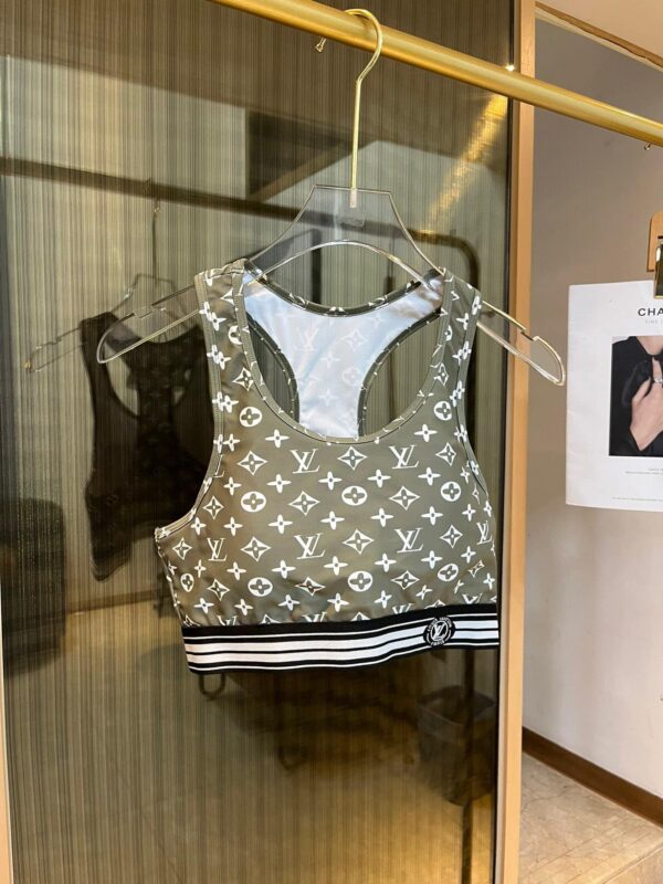 LV Vuitton Signature Sport Bra And Pants Grey For Women