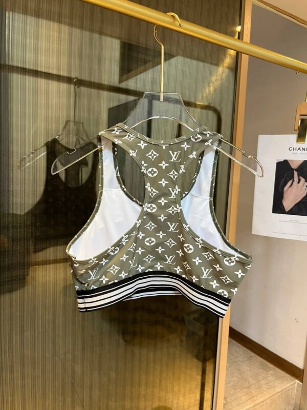 LV Vuitton Signature Sport Bra And Pants Grey For Women