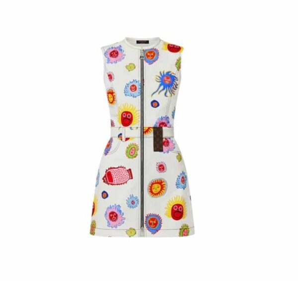 LV x YK Faces Zip-Up Dress Multicolor For Women 1AB7ON