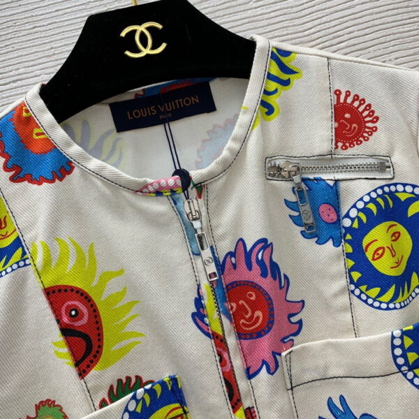 LV x YK Faces Zip-Up Dress Multicolor For Women 1AB7ON