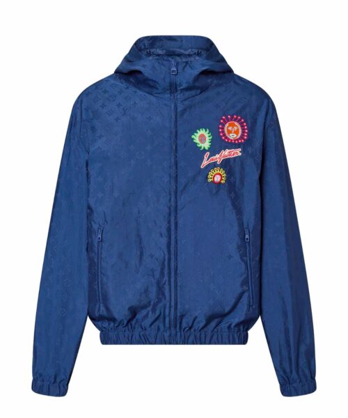 LV x YK Monogram Faces Windbreaker Blue For Men 1AB7MN