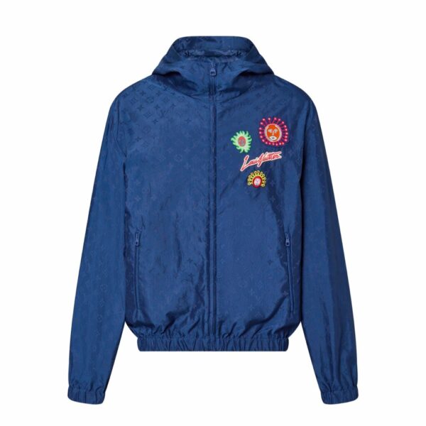 LV x YK Monogram Faces Windbreaker Blue For Men 1AB7MN