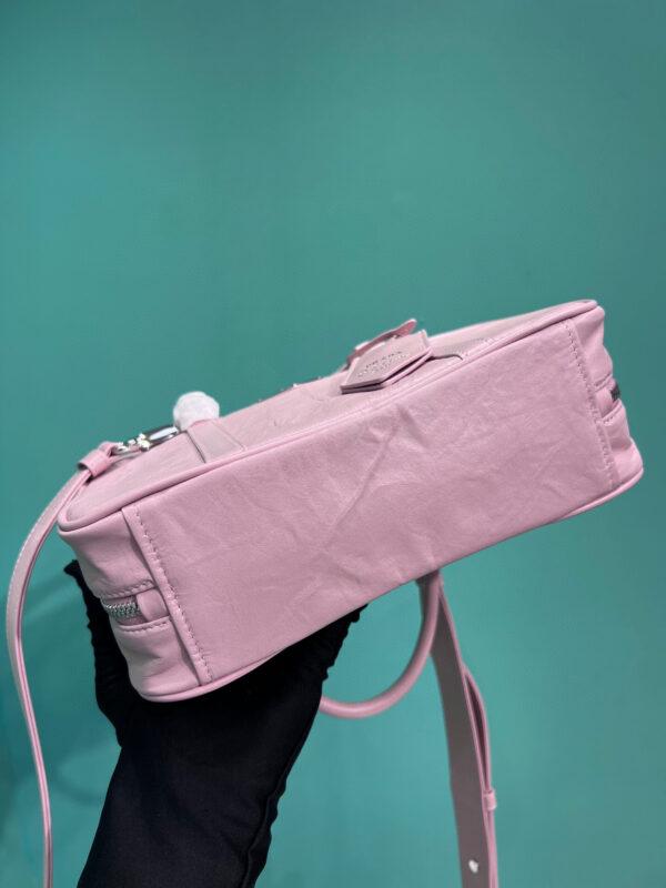 Medium Antique Nappa Top Handle Bag In Green/Pink For Women 9.5 in/ 24cm 1BB092_UVL_F0092_V_T2O