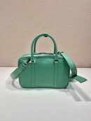 Medium Antique Nappa Top Handle Bag In Green/Pink For Women 9.5 in/ 24cm 1BB092_UVL_F0092_V_T2O