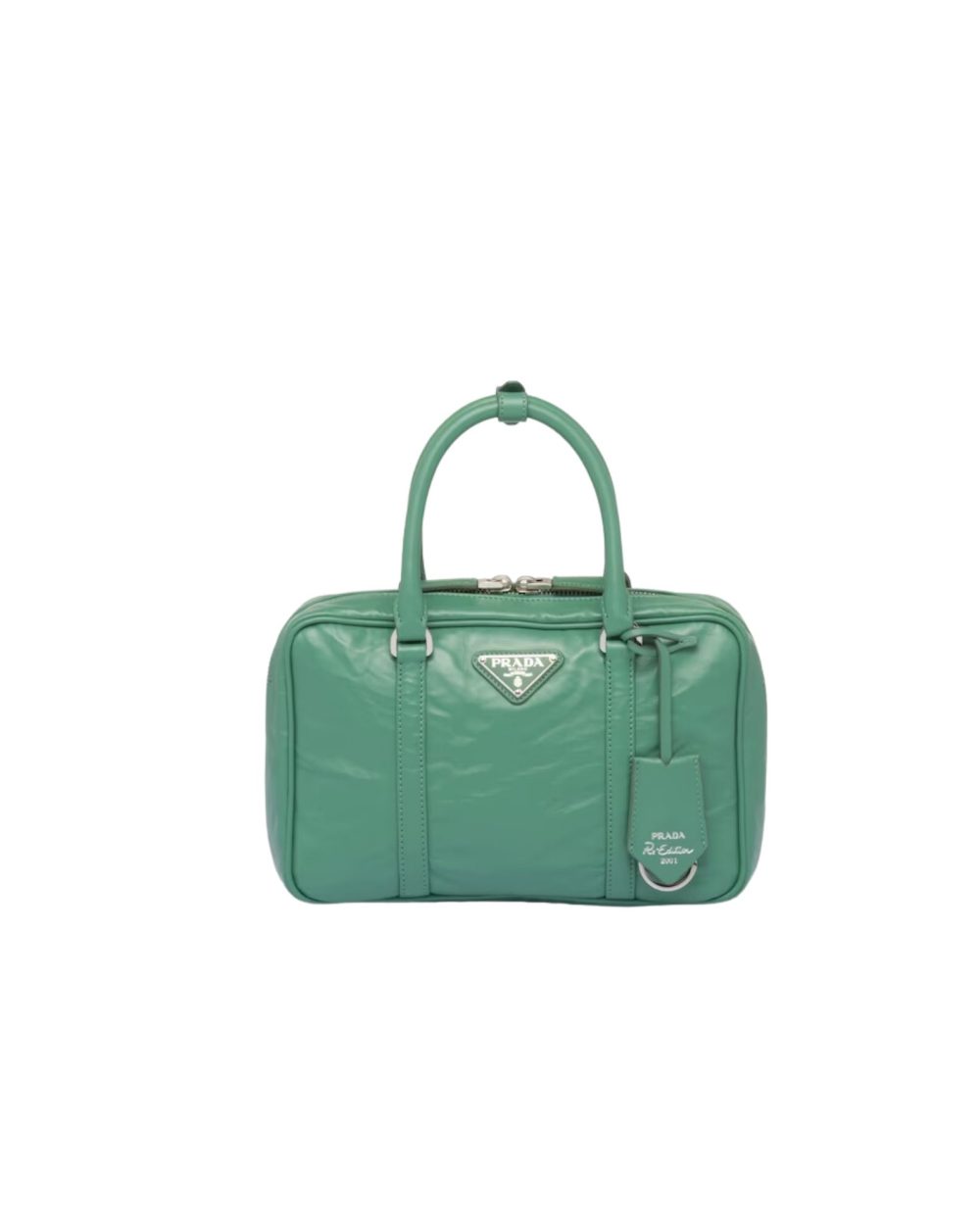 Medium Antique Nappa Top Handle Bag In Green/Pink For Women 9.5 in/ 24cm 1BB092_UVL_F0092_V_T2O