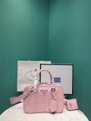 Medium Antique Nappa Top Handle Bag In Green/Pink For Women 9.5 in/ 24cm 1BB092_UVL_F0092_V_T2O