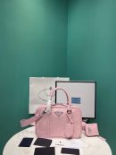 Medium Antique Nappa Top Handle Bag In Green/Pink For Women 9.5 in/ 24cm 1BB092_UVL_F0092_V_T2O