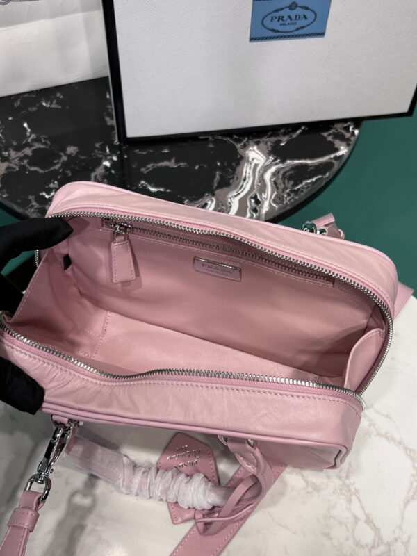 Medium Antique Nappa Top Handle Bag In Green/Pink For Women 9.5 in/ 24cm 1BB092_UVL_F0092_V_T2O
