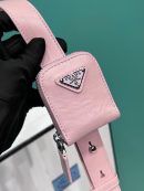 Medium Antique Nappa Top Handle Bag In Green/Pink For Women 9.5 in/ 24cm 1BB092_UVL_F0092_V_T2O