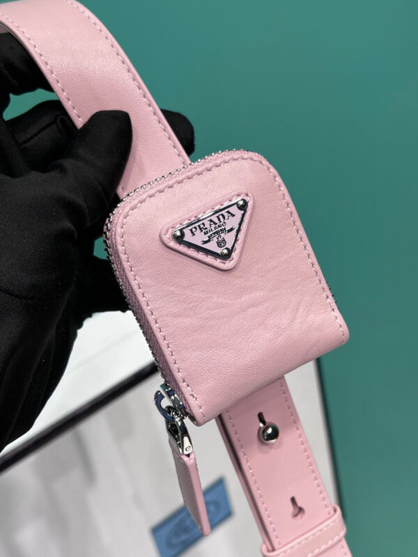 Medium Antique Nappa Top Handle Bag In Green/Pink For Women 9.5 in/ 24cm 1BB092_UVL_F0092_V_T2O