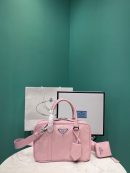 Medium Antique Nappa Top Handle Bag In Green/Pink For Women 9.5 in/ 24cm 1BB092_UVL_F0092_V_T2O