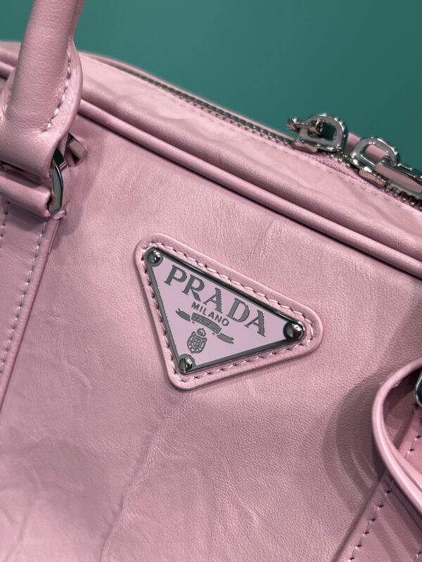 Medium Antique Nappa Top Handle Bag In Green/Pink For Women 9.5 in/ 24cm 1BB092_UVL_F0092_V_T2O