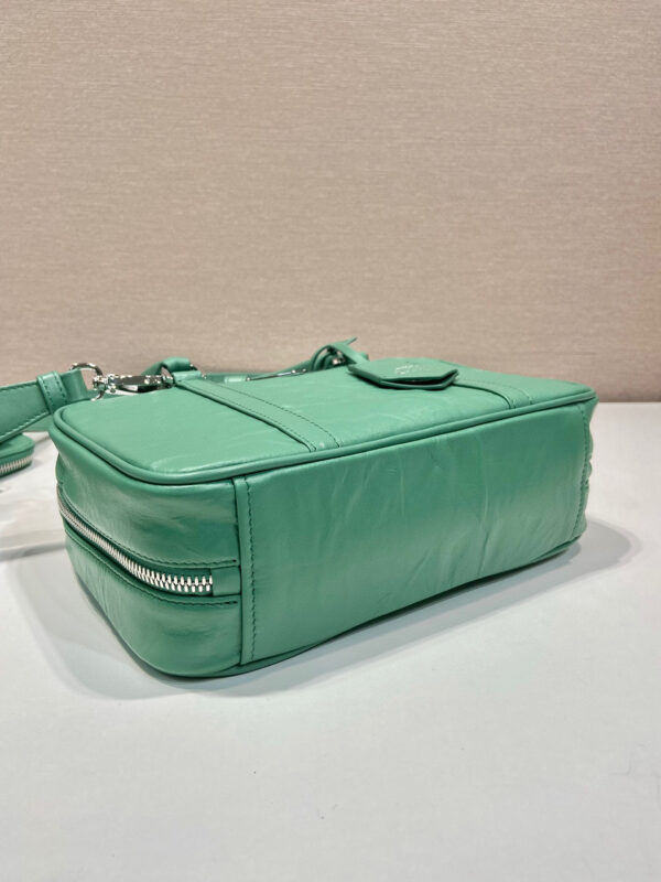 Medium Antique Nappa Top Handle Bag In Green/Pink For Women 9.5 in/ 24cm 1BB092_UVL_F0092_V_T2O